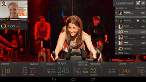 Pictured: an instructor from a Peloton class being shown in the Peloton interface.