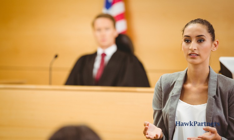 woman lawyer in courtroom