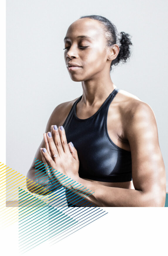 black woman in yoga pose