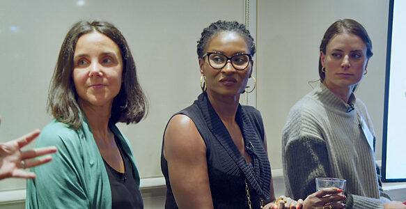 three women on panel discussion